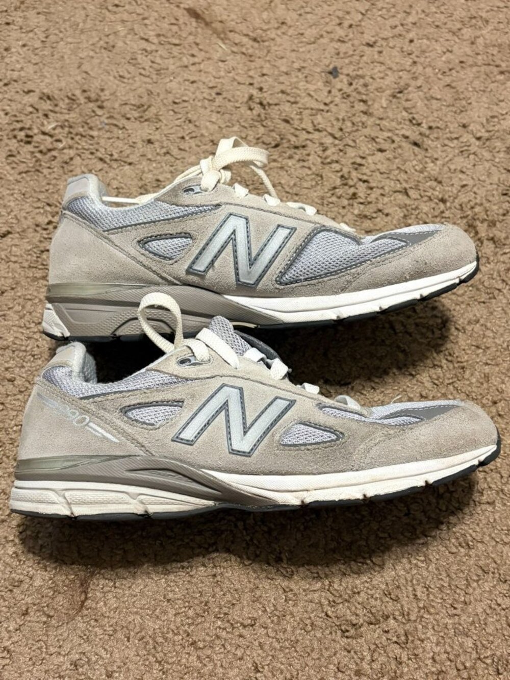 Women's New Balance 990v4 Gray Suede Leather Running Walking Shoes Size 6